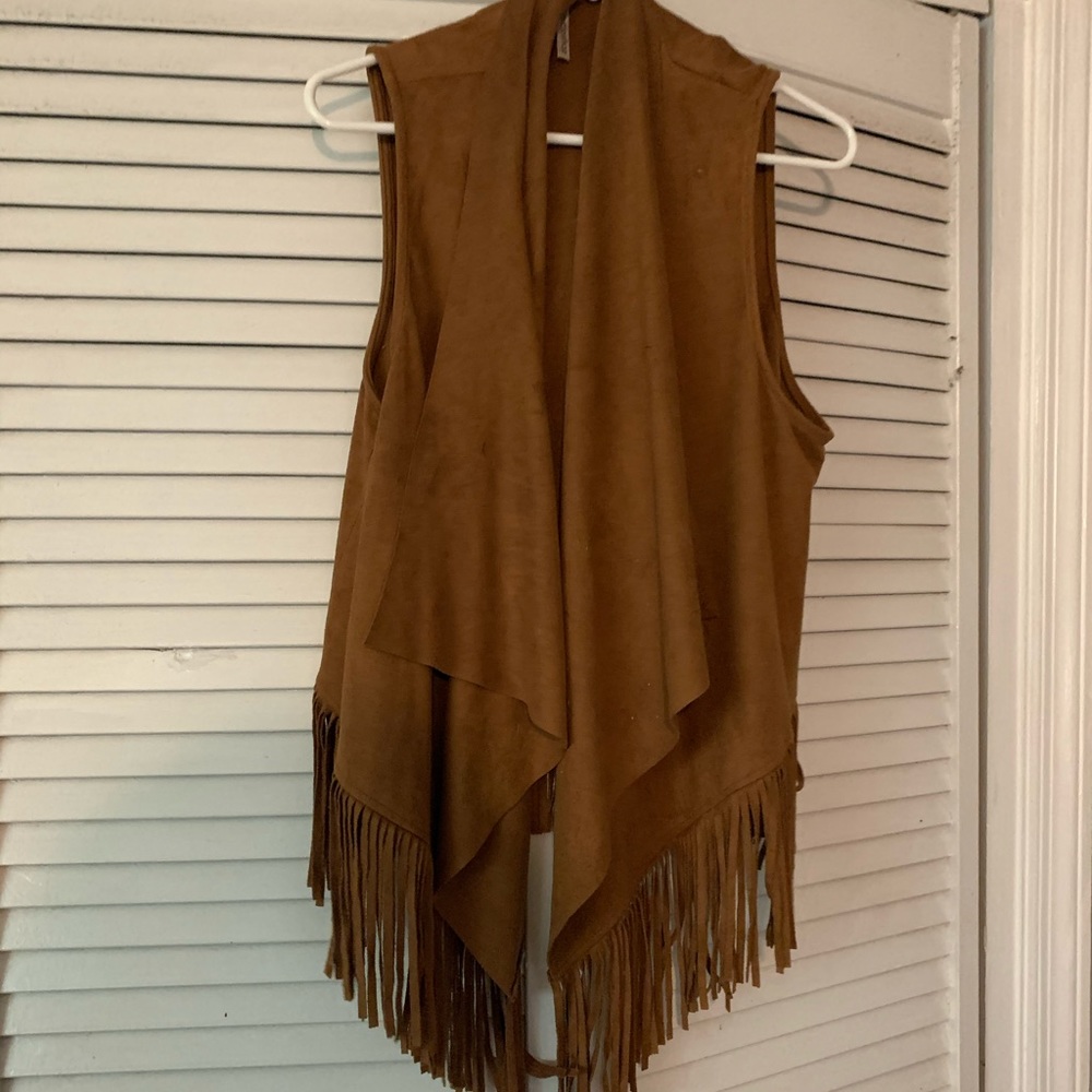 Suede fringe vest